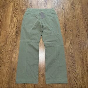 Artless forever Green cotton Wide-Leg Pants size large flat front casual